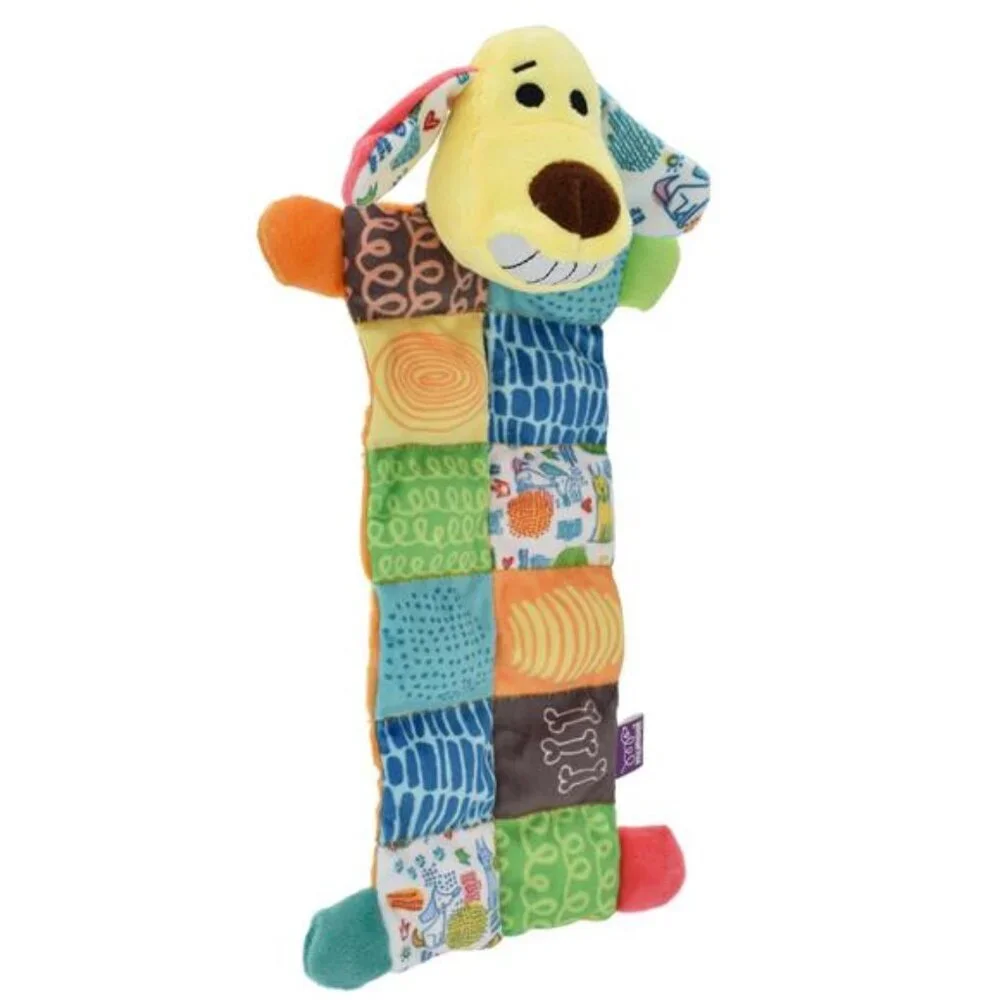 Multipet Smiling Loofa Mat Plush Dog Toy, 12 inches Long 13 Squeakers